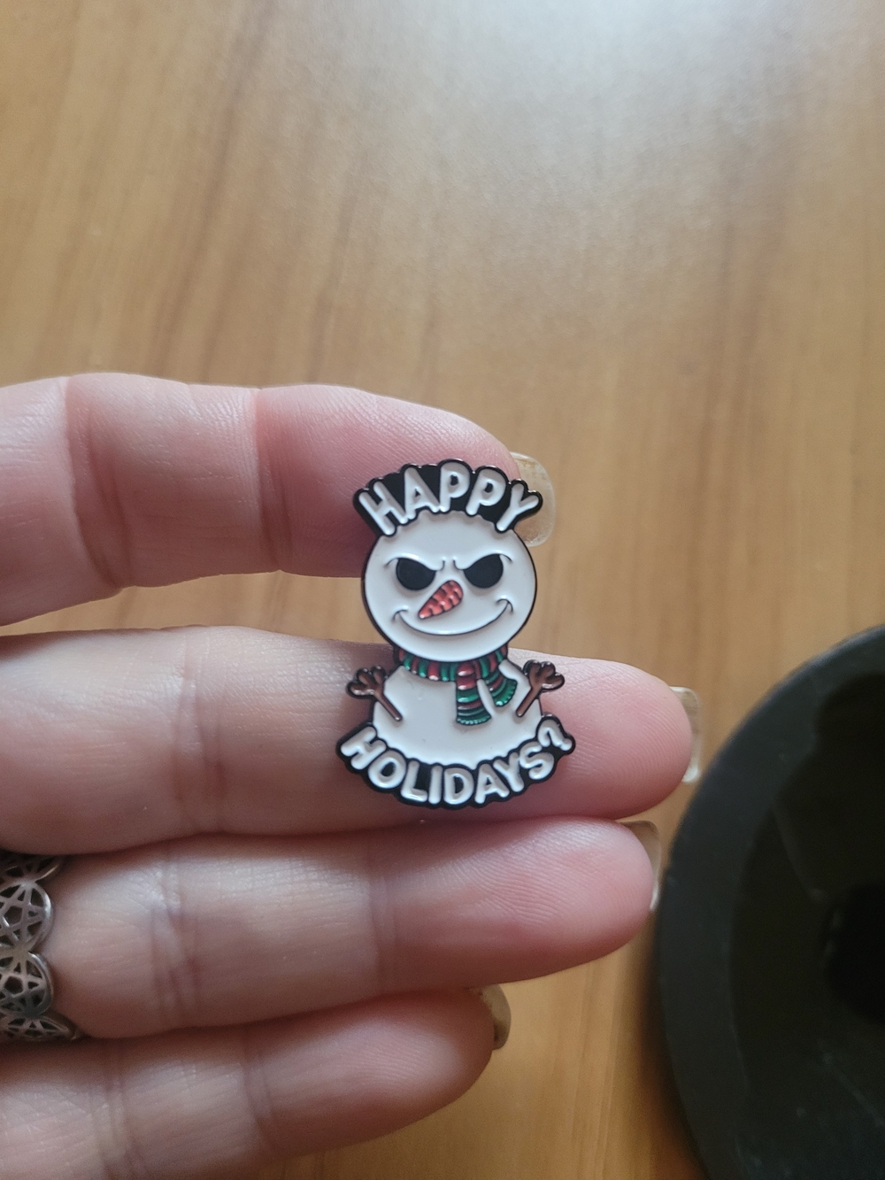 ๐ปBUY 1 GET 1 FREE๐ปHappy Holidays Snowman Enamel Pin - White & Multicolor